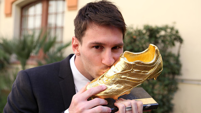 Messi mit dem Goldenen Schuh Nr. 2 in seiner Karriere