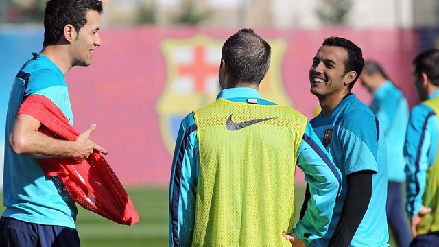 Busquets und Iniesta im Training