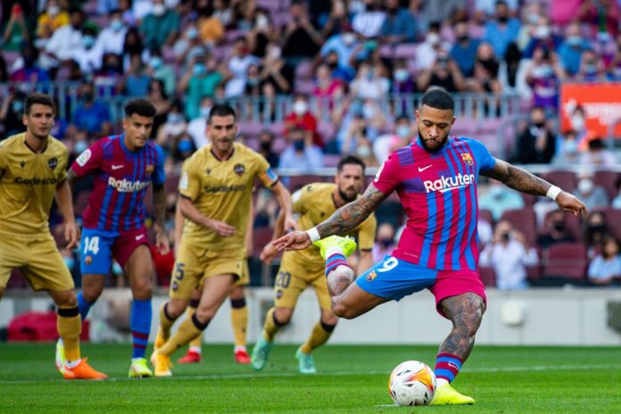 Memphis Depay erzielte das 1:0 für Barça gegen Levante. Memphis Depay erzielte das 1:0 für Barça gegen Levante.