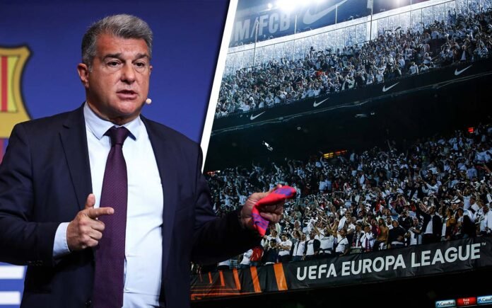 Joan Laporta FC Barcelona Eintracht Frankfurt Joan Laporta FC Barcelona Eintracht Frankfurt