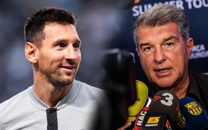 Lionel Messi Joan Laporta FC Barcelona Lionel Messi Joan Laporta FC Barcelona