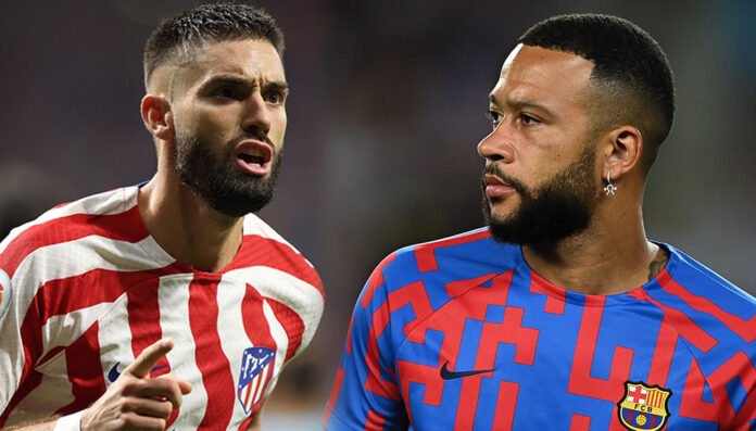 Memphis Depay Yannick Carrasco FC Barcelona Atlético Madrid Memphis Depay Yannick Carrasco FC Barcelona Atlético Madrid