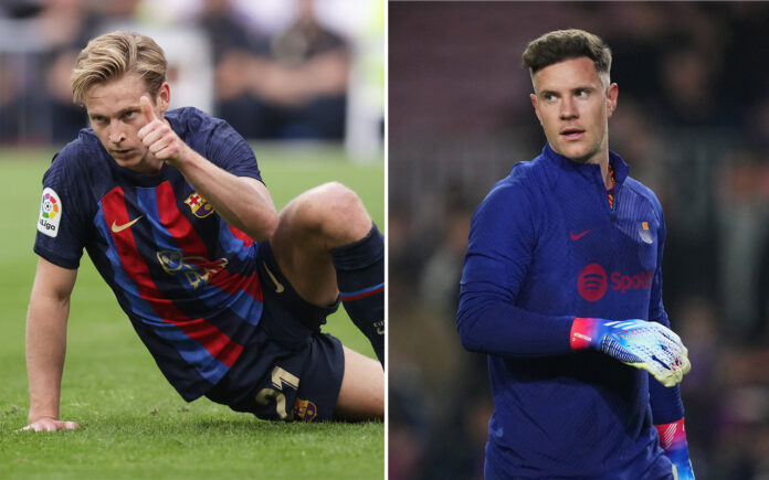 Frenkie de Jong Marc Andre ter Stegen FC Barcelona Frenkie de Jong Marc Andre ter Stegen FC Barcelona