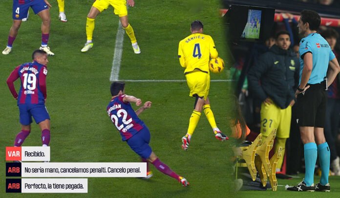 barca villarreal var mano